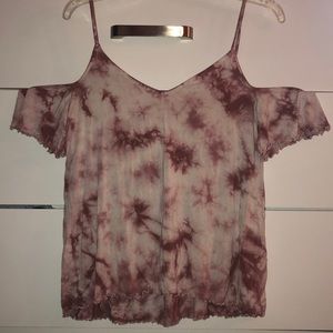 Tie Dye cold shoulder top